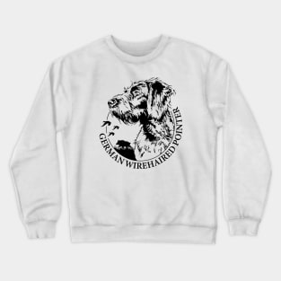 German Wirehaired Pointer Hunting Dog portrait Crewneck Sweatshirt